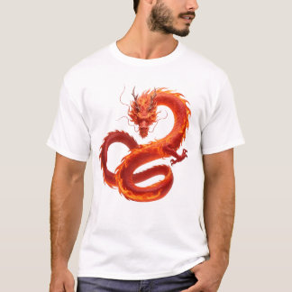 Camiseta Arte de Dragón de Fuego Rojo | Diseño de Dragón de
