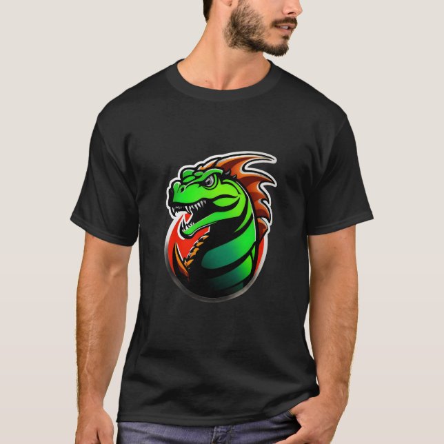 Camiseta Arte de Dragón Verde Fierce (Anverso)