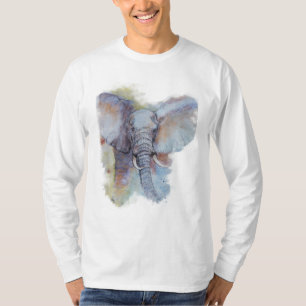 Camiseta Arte de elefante pintado con acrílico