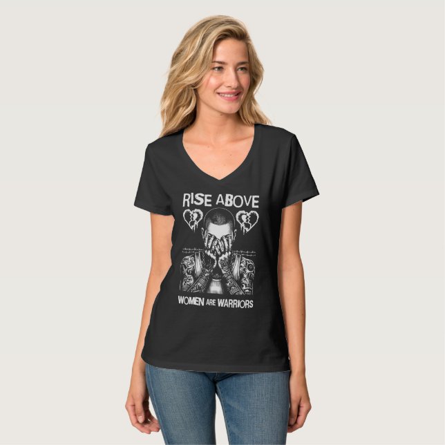 Camiseta Arte de Empoderamiento: Mujeres Son Guerreras (Anverso completo)