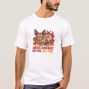 Camiseta Arte de Energía del Zodiaco de Fuego de Gato Sphyn