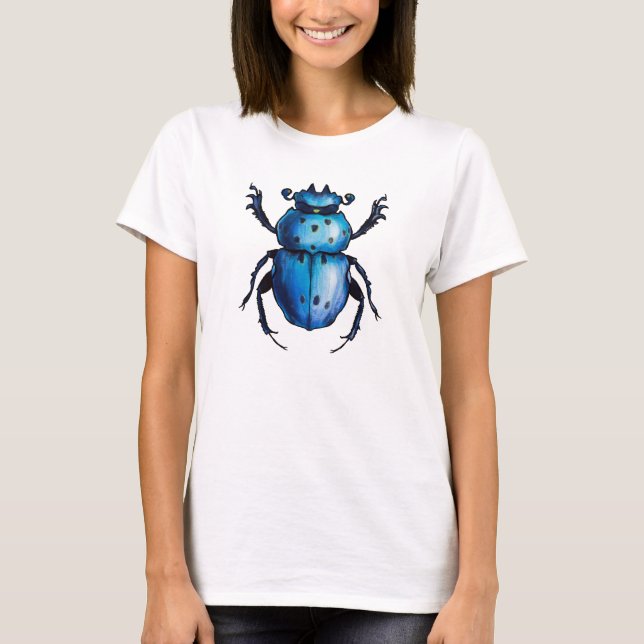 Camiseta Arte de escarabajo azul - Entomología de los amant (Anverso)