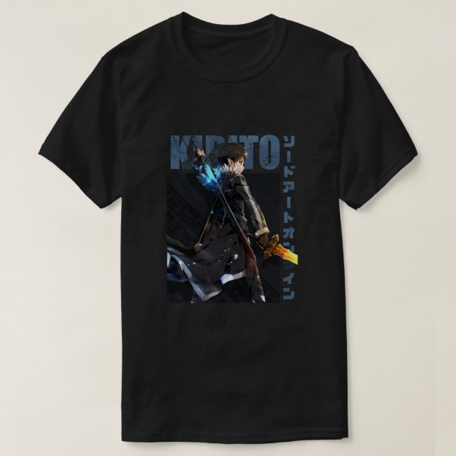 Camiseta Arte de espadas en línea - Kirito Esencial (Diseño del anverso)