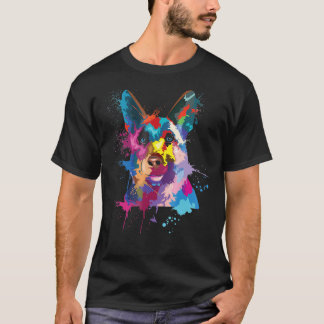 Camiseta Arte de esplash de perro pastor alemán