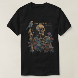 Camiseta Arte de esqueleto bíblico de muerte a vida