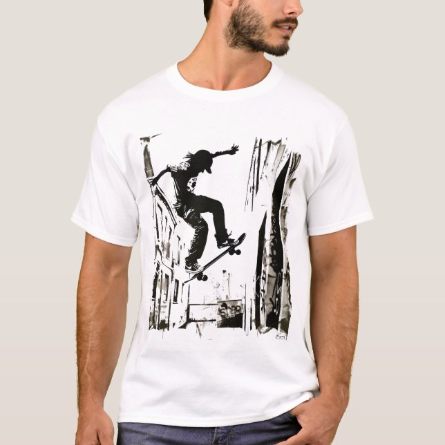Camiseta Arte de esténcil para patinadores (Anverso)
