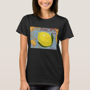 Camiseta Arte de etiqueta de caja de frutas vintage Pacific