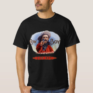Camiseta Arte de etiqueta de cigarro vintage, vaquero da en