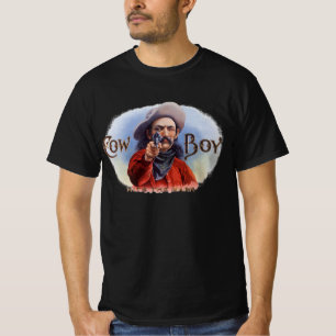 Camiseta Arte de etiqueta de cigarro vintage, vaquero da en