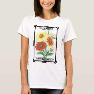 Camiseta Arte de etiqueta de paquete de semillas vintage, f