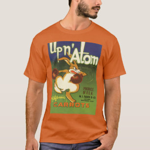 Camiseta Arte de etiqueta vintage conejo boxeador, zanahori