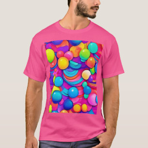 Camiseta Arte de explosión de burbujas en arco iris
