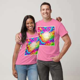 Camiseta Arte de explosión de color intenso abstracto