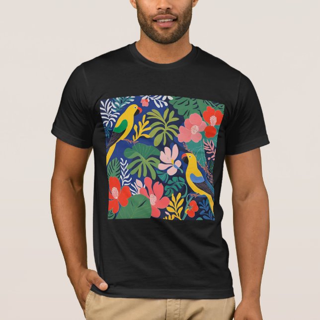 Camiseta Arte de expresionismo moderno en los jardines trop (Anverso)