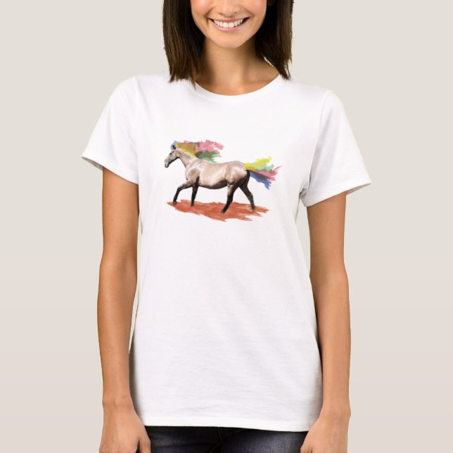 Camiseta Arte de fantasía - Caballo Arcoíris (Anverso)