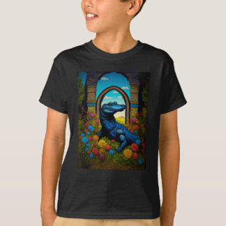 Camiseta Arte de fantasía de caimán azul