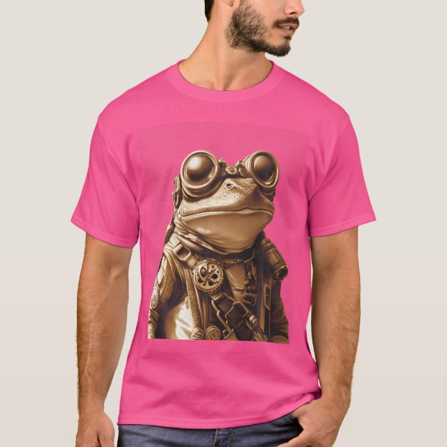 Camiseta Arte de fantasía de rana Steampunk (Anverso)