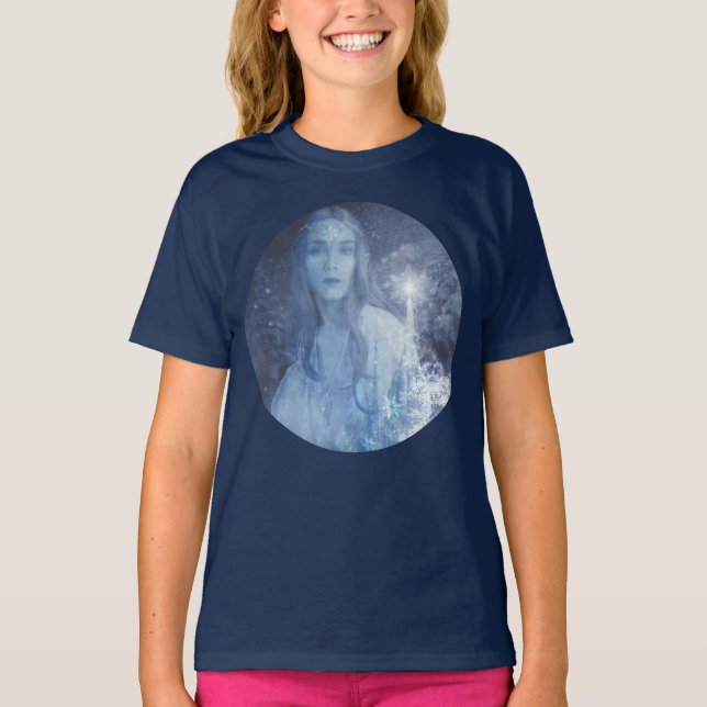 Camiseta Arte de fantasía de reina de la nieve Navidades (Anverso)