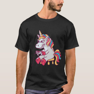 Camiseta Arte de fantasía de unicornio gamer lindo