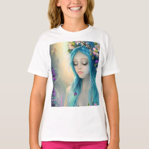 Camiseta Arte de fantasía etérea   Hermosa hada azul