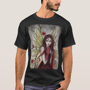 Camiseta Arte de fantasía gótica de hadas escarlatas