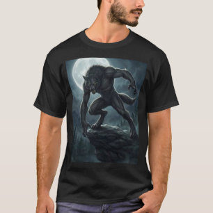 Camiseta Arte de fantasía oscura de hombre lobo gótico de l