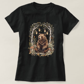 Camiseta Arte de farol del bosque de la osa de la tierra bo