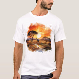 Camiseta Arte de fauna africana de cebra solar - Tierras de