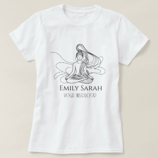 Camiseta Arte de figura meditando en línea fluida yoga