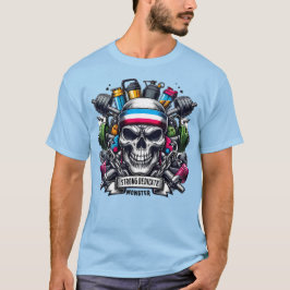 Camiseta Arte de Fitness de Cráneo Motivacional Monstruo de