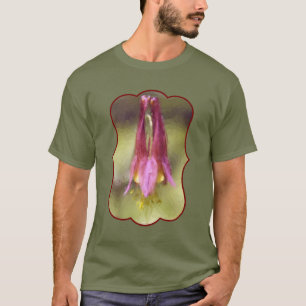 Camiseta Arte de Flor de Aquilegia Roja Única