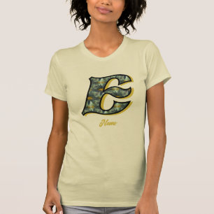 Camiseta Arte de flor de margarita inicial de monograma per