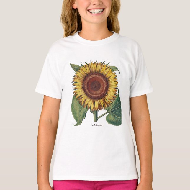 Camiseta Arte de flor de yute vintage Damask (Anverso)