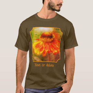 Camiseta Arte de Flor de Zinnia Naranja Soñador Personaliza