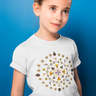 Camiseta Arte de Flor Prensada Mandala Botánica