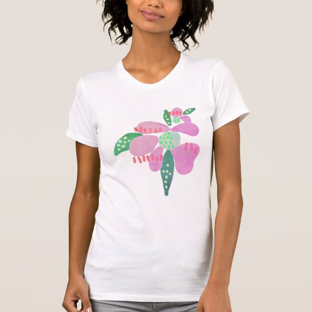Camiseta Arte de flores abstractas funky para llevar (Anverso)