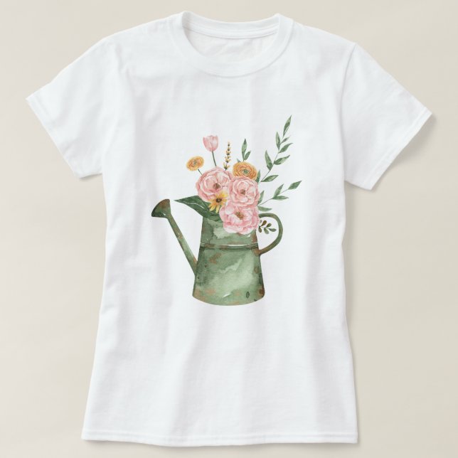 Camiseta Arte de flores acuáticas (Diseño del anverso)