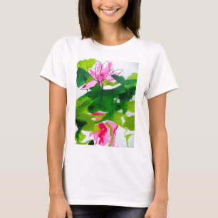 Camiseta Arte de flores acuáticas abstractas