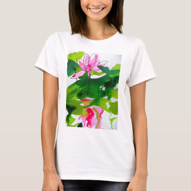 Camiseta Arte de flores acuáticas abstractas (Anverso)