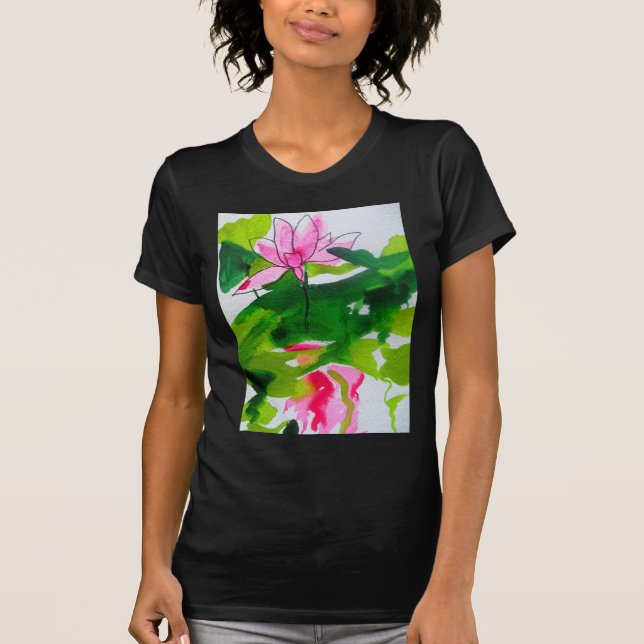 Camiseta Arte de flores acuáticas abstractas (Anverso)