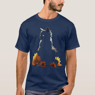 Camiseta Arte de flores de gato Motivo de gato Animal vinta
