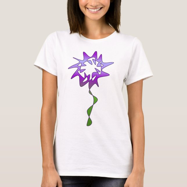 Camiseta Arte de flores púrpura perpetuo (Anverso)