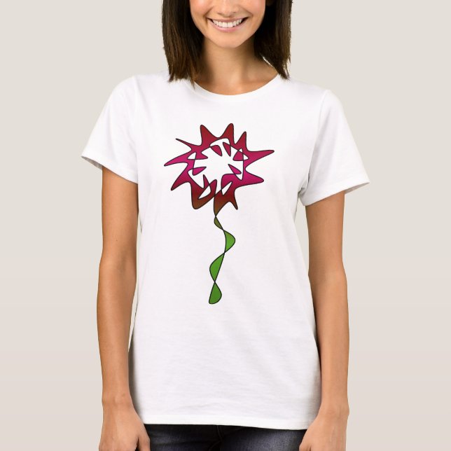 Camiseta Arte de flores rojas perpetuas (Anverso)