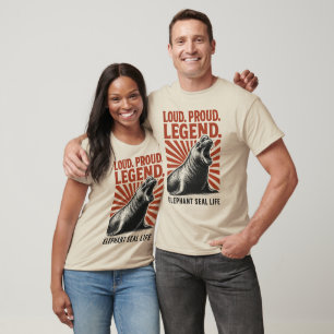 Camiseta Arte de Foca Elefante Leyenda Orgullosa Fuerte