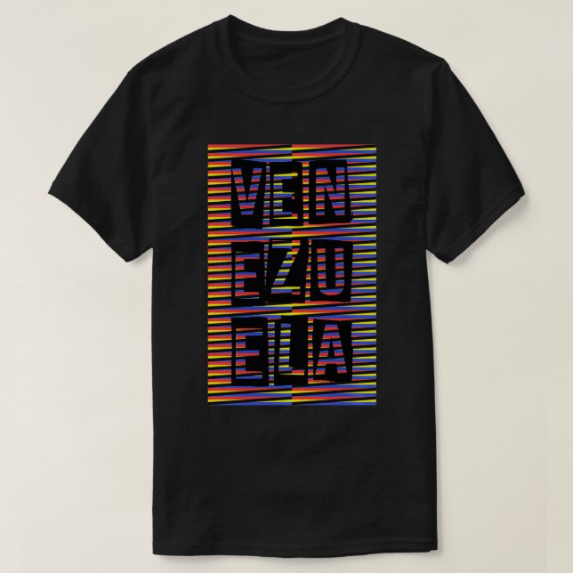 Camiseta Arte de fondo cromático tradicional de Venezuela (Diseño del anverso)