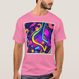 Camiseta Arte de forma abstracto de neón