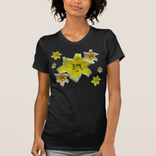 Camiseta Arte de foto macro de flor de lirio amarillo minim