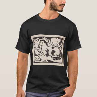Camiseta Arte de Franz Marc Dos Gatos, Azul y Amarillo Fran