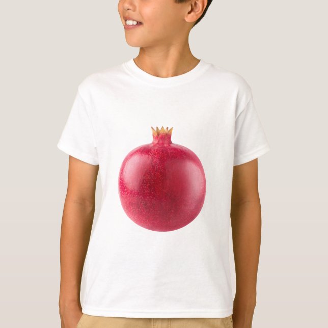 Camiseta Arte de Fruta de Granada Roja Entera Fresca Comida (Anverso)
