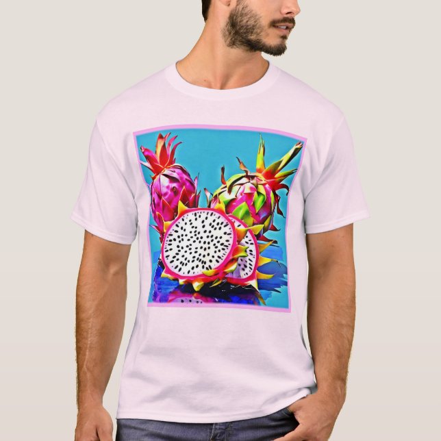 Camiseta Arte de frutas de dragón exótico (Anverso)